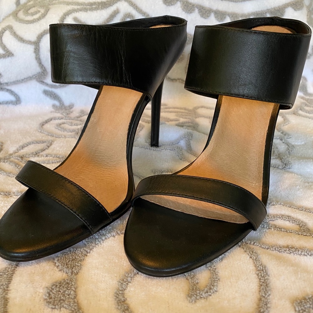 Black stiletto slides